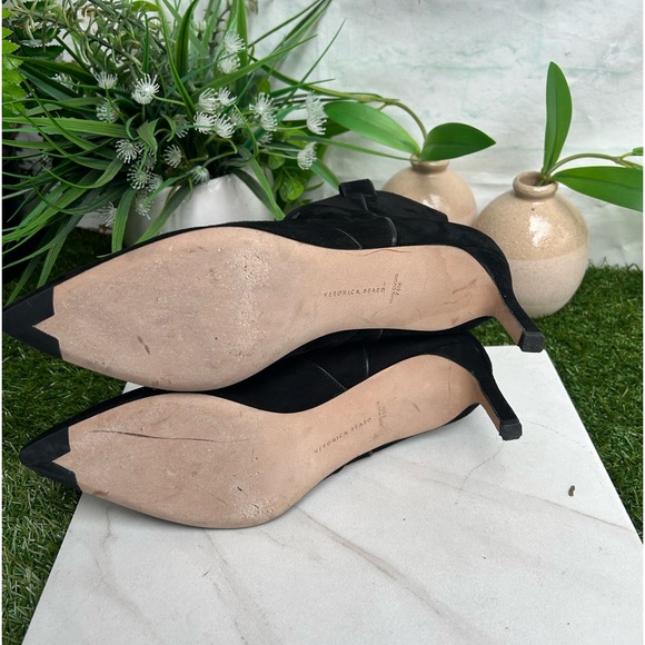 Veronica Beard Lexi Ankle Boots Western Heeled Bootie Black Suede US size 7.5 - Picture 15 of 16